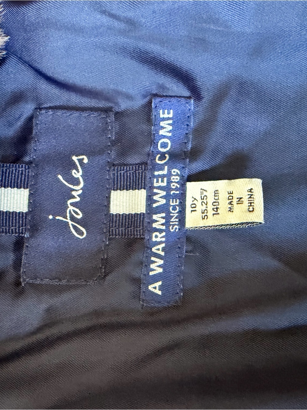 Joules Navy Quilted Puffer Jacket with Faux-Fur Trim - Picture 3 of 4